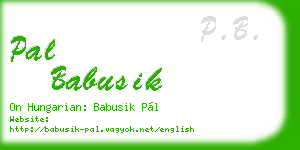 pal babusik business card